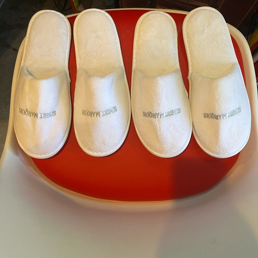 Hotel slippers from the famous Sunset Marquis in West Hollywood